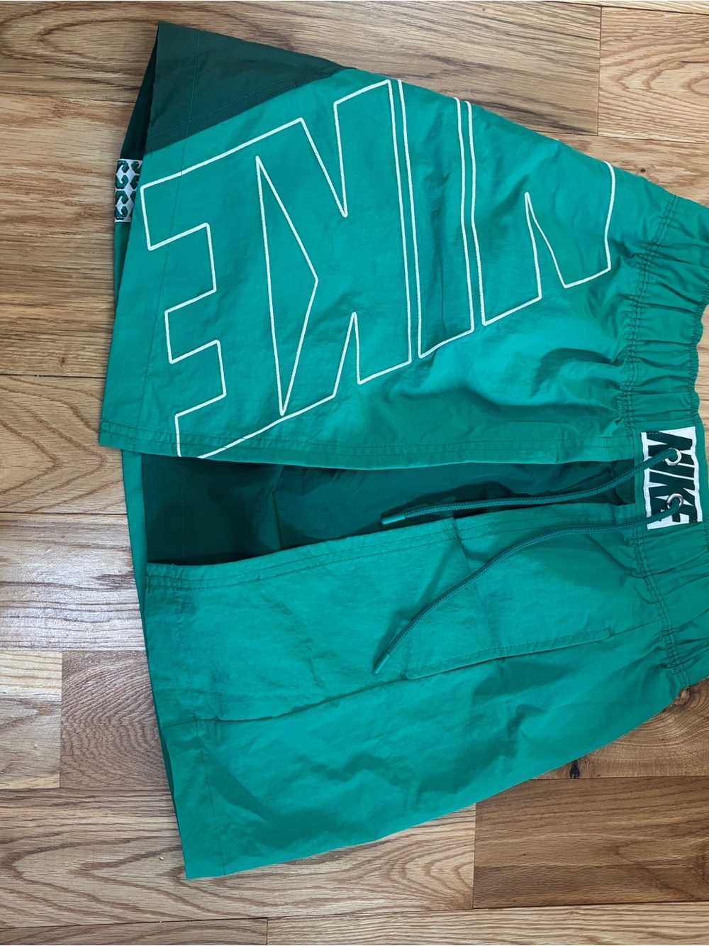 Nike Men’s Green Athletic Shorts with Bold Logo